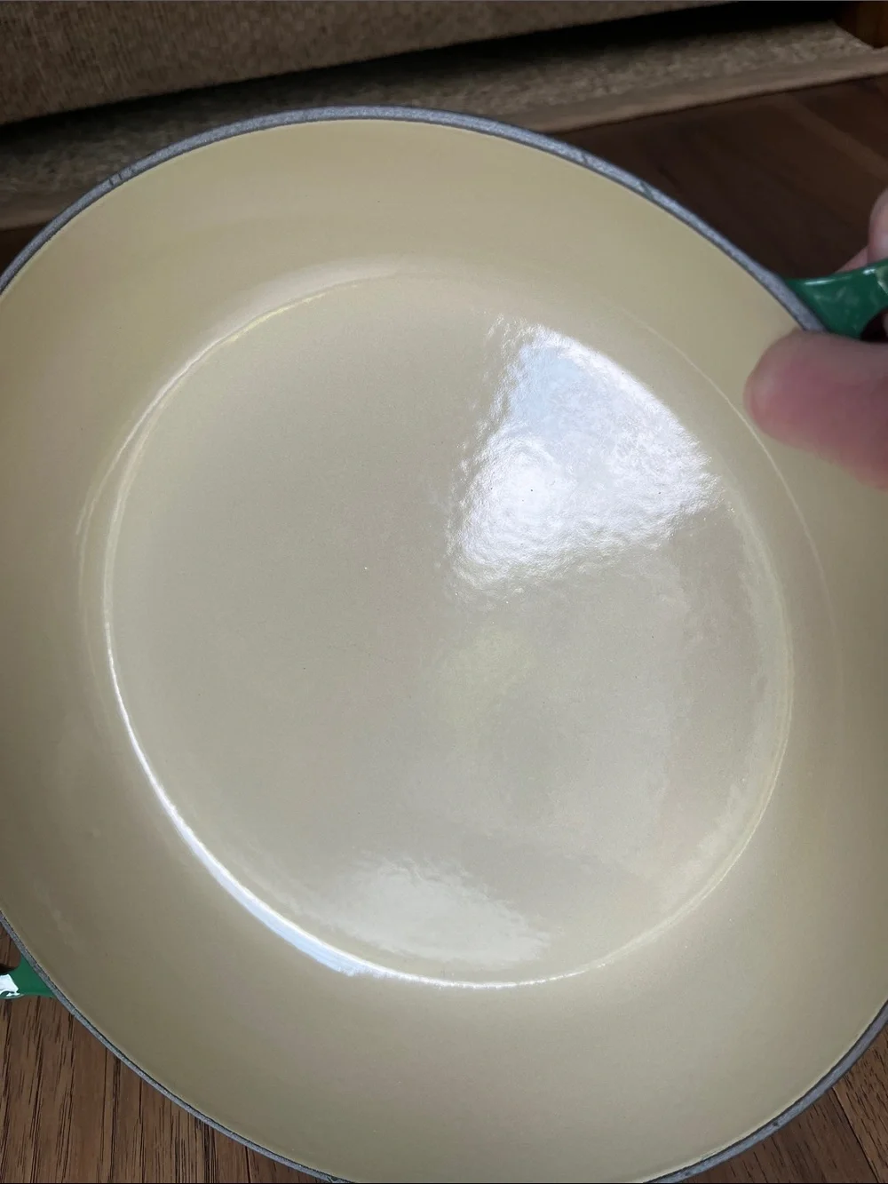 Le Creuset Emerald Green Cast Iron Covered Skillet